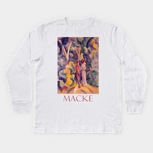 Couple on the Forest Track by August Macke Kids Long Sleeve T-Shirt